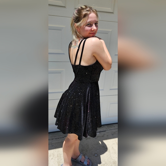 B Smart Black Sparkle Sleeveless Dress Size 15 - Picture 3 of 7